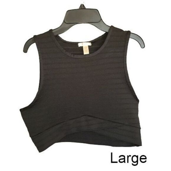 NYC Women's Crop Top Designer Black Large NWOT - Picture 1 of 5